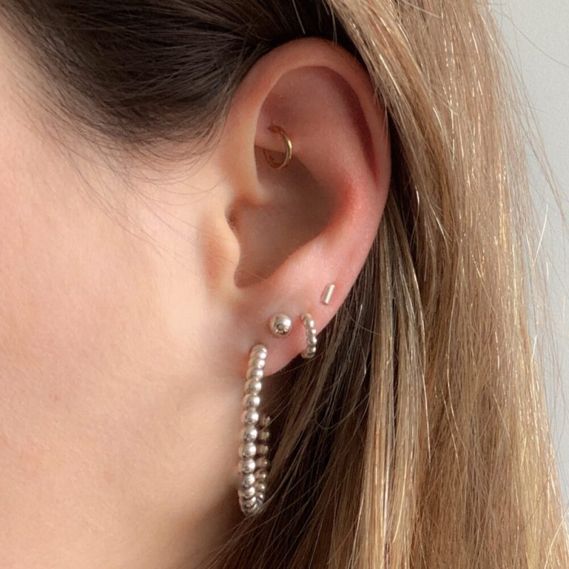 cement Bezem kwartaal Zilveren oorringen 'dots XL' - oorbellen 925 zilver - silver hoop earrings