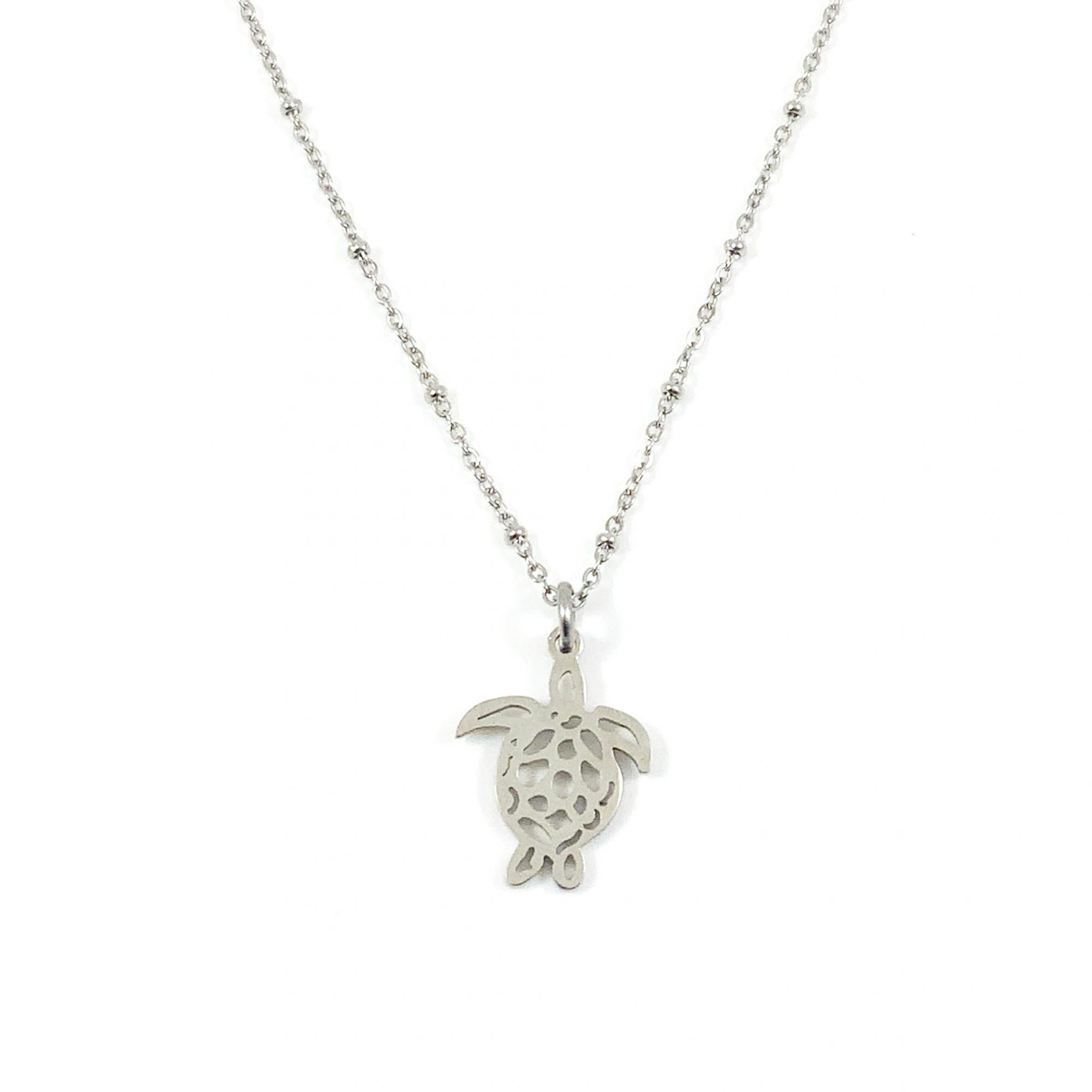 vasthouden Rommelig Omleiding Ketting met schildpad zilver stainless steel • Embrace Bijoux turtle  necklace