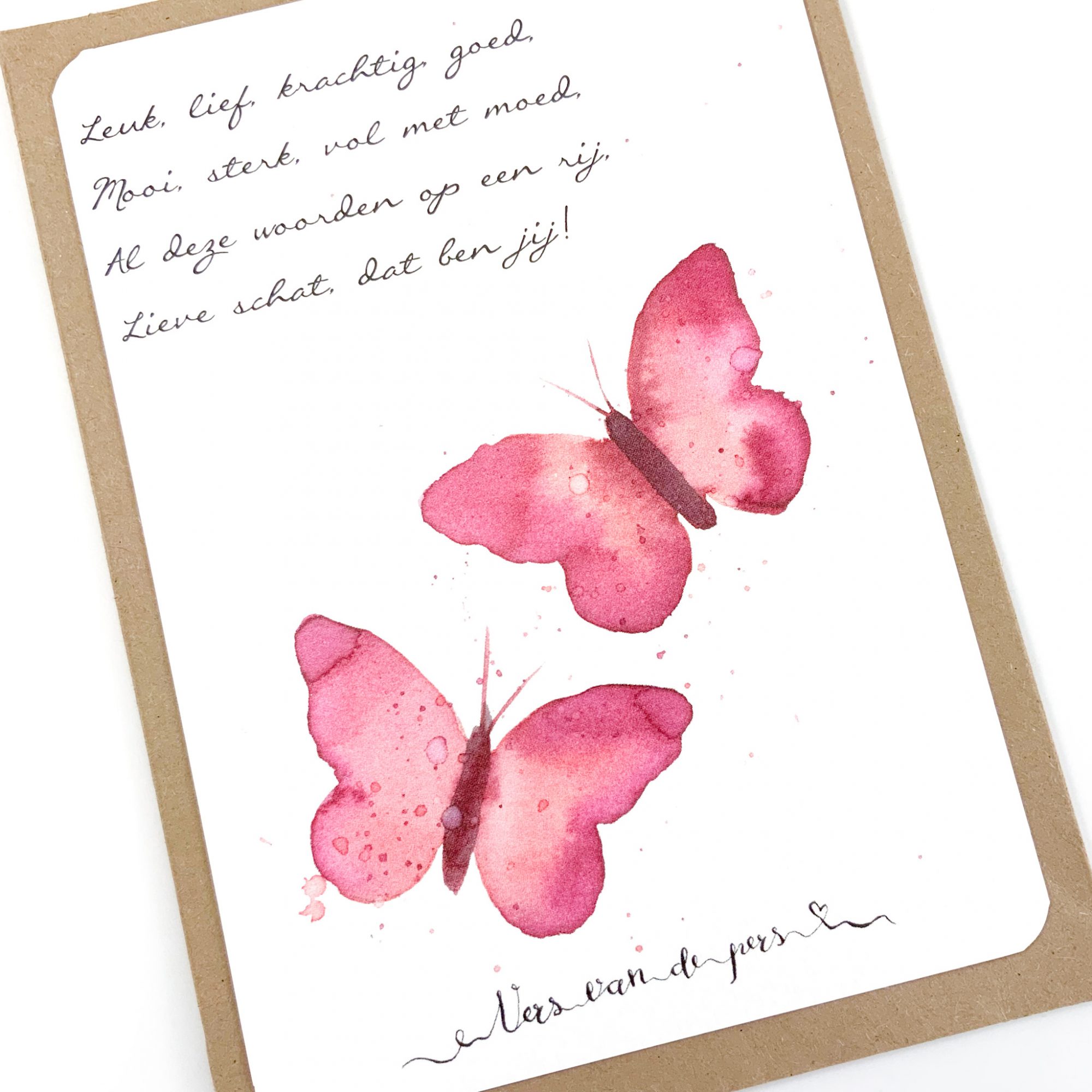 bestellen Voorganger Outlook Wenskaart met gedicht "Wat ben je mooi" • Hart onder de riem steken kaart