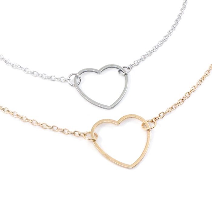 Ketting met hartje zilver of goud stainless steel - kettinkje hart